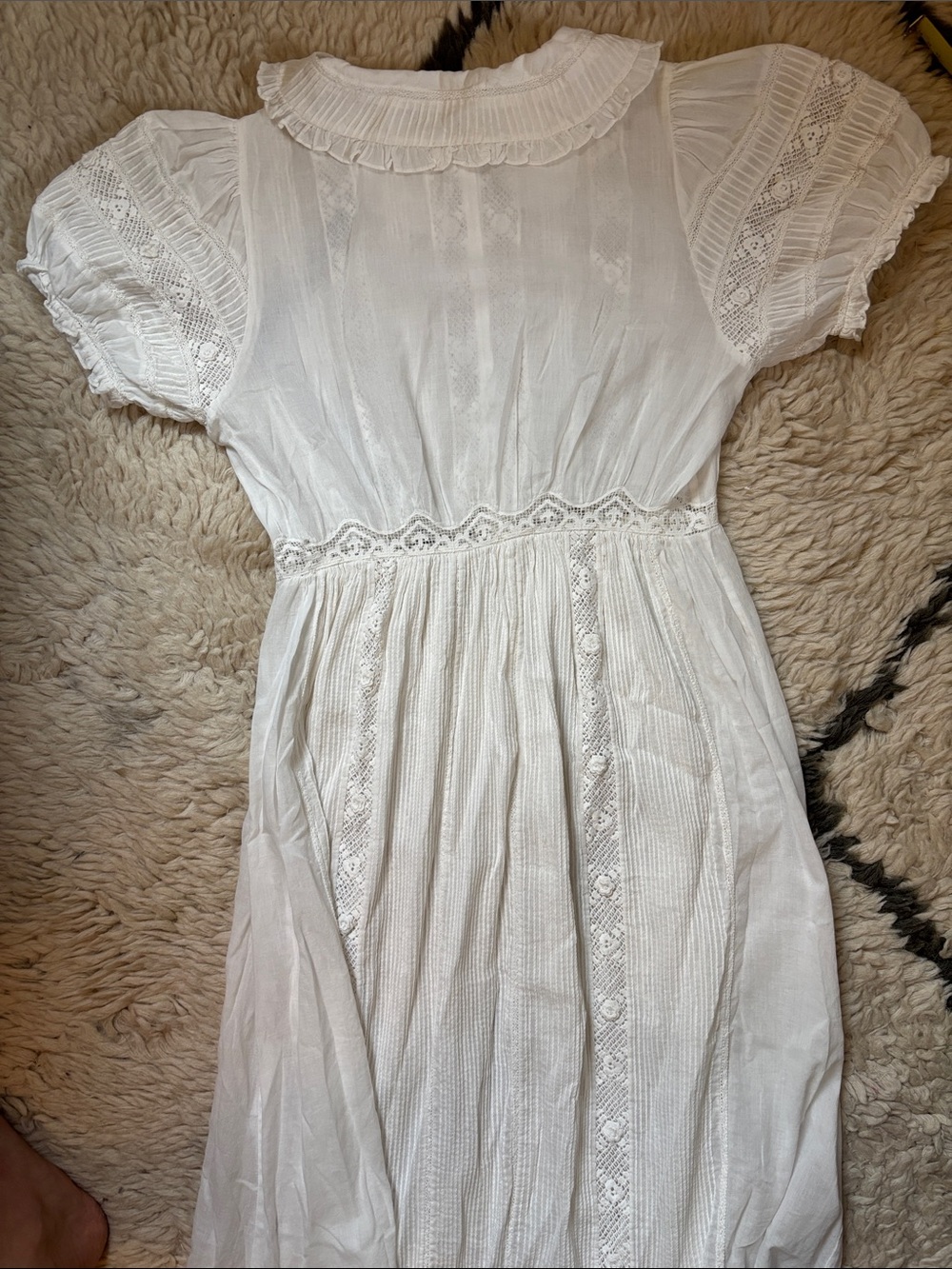 Doen Lace-Trim Cotton Dress with Peter Pan Collar - Picture 13 of 17